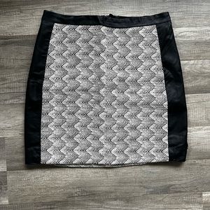 H&M Faux Leather and Tweed Skirt